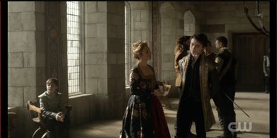 Megan Follows, Spencer Macpherson, and Tomaso Sanelli in Reign (2013)