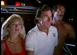 Baywatch rescue boat with Greg Barnett and Mike Newman