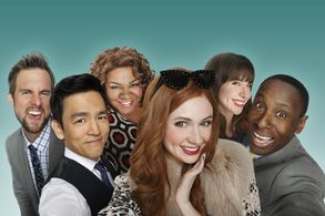 John Cho, David Harewood, Tim Peper, Allyn Rachel, Karen Gillan, and Da'Vine Joy Randolph in Selfie (2014)