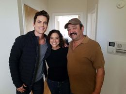 With Matt Bomer and Alejandro Patino on the set of Papi Chulo