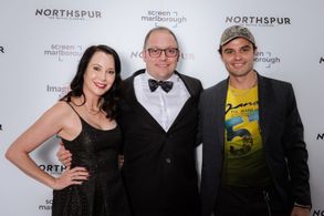 Delaney Tabron, Aaron Falvey and Josh McKenzie at the World Premiere of 