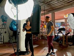 Still frame on set of Vanilla Baltzar Boxing Gym, Corpus Christi TX