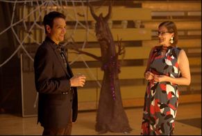 Erin Bradley Dangar and Ralph Macchio in Cobra Kai, Season 1