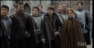 Megan Follows, Craig Parker, and Spencer Macpherson in Reign (2013)