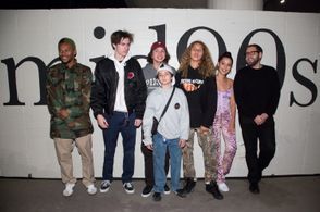 Olan Prenatt, Gio Galicia, Jonah Hill, Sunny Suljic, Alexa Demie, Na-kel Smith, and Ryder McLaughlin at an event for Mid