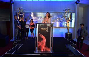 Emmy Choreographers Reception Pictured with Derek Hough, Travis Wall, Mandy Moore.