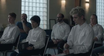 Emily Hinkler and Troye Sivan in Boy Erased