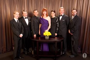 Matthew Broderick, Molly Ringwald, Macaulay Culkin, Judd Nelson, Ally Sheedy, Jon Cryer, and Anthony Michael Hall at an 
