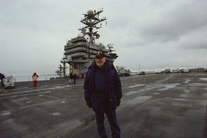 Producer David Foster on the set.