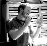 Andrew Hyatt on the set of The Last Light