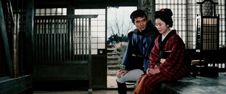 Naoko Ôtani and Tsutomu Akashi in Zatoichi at Large (1972)