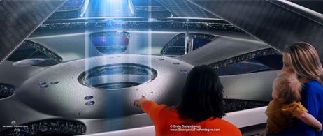 The colossal Landing Bay on Valiant Thor's mothership.