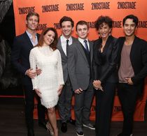 (L-R) Ward Horton, Roxanna Hope Radja, Michael Urie, Jack DiFalco, Mercedes Ruehl and Michael Rosen attend the Off-Broad