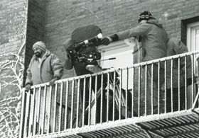 Gabe Torres and 1st AD JB Rogers on the set of DECEMBER