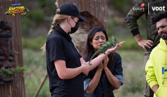 Shweta Tiwari and Rahul Vaidya in Fear Factor: Khatron Ke Khiladi: Anushka races against a Cheetah (2021)