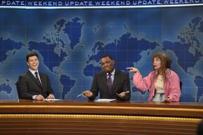 Colin Jost, Michael Che, and Cecily Strong in Saturday Night Live (1975)