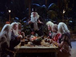 Jim Backus, Bob Denver, Alan Hale Jr., Tina Louise, Russell Johnson, Natalie Schafer, and Dawn Wells in Gilligan's Islan