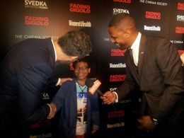 John Turturro, AJ Calloway(Correspondent for Extra),and Dante' on red carpet at screening of Fading Gigolo.