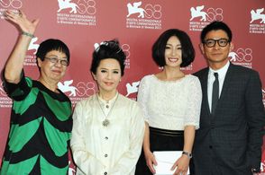 Ann Hui, Deannie Ip, Andy Lau, and Hailu Qin at an event for A Simple Life (2011)