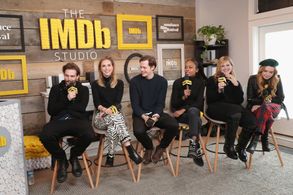 Sam Levinson, Bill Skarsgård, Odessa Young, Suki Waterhouse, Hari Nef, and Abra at an event for Assassination Nation (20