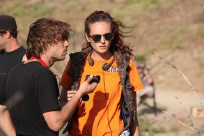 Director Zoé Wittock with DP Valentin Vignet