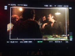 Caito Ortiz and Paulo Tiefenthaler on the set of JULES & DOLORES, 2015