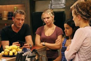 Leslie Hope, Thomas Kretschmann, Paulina Gaitan, and Eloise Mumford in The River (2012)