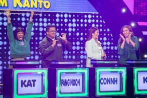 K Brosas, Connh Cruz, Adam Domingo, and Kat Galang in Family Feud Philippines (2022)