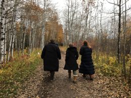 Devon Sawa, Summer H. Howel and Camille Sullivan on Hunter Hunter set