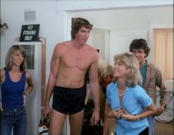 Elizabeth Foxx, Brian Frishman, Toni Hudson, and Frank Mugavero in School Spirit (1985)