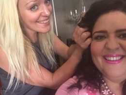 Final make-up touches on set at Vet!