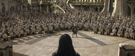 Cate Blanchett and Tadanobu Asano in Thor: Ragnarok (2017)