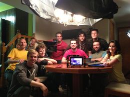 The cast and crew on the set of GAME CHANGERS.