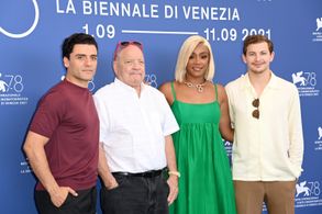 Paul Schrader, Oscar Isaac, Tiffany Haddish, and Tye Sheridan at an event for The Card Counter (2021)