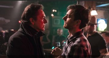 FALLING WATER: Jeremy Crutchley (as the younger Stan Ginsberg) with Kristopher Turner