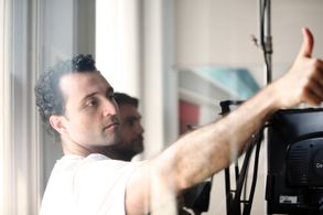 J.C. Khoury gives his crew a thumbs up on the set of All Relative.