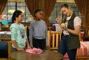 Miranda May, Skai Jackson, and Nina Lu in Bunk'd (2015)