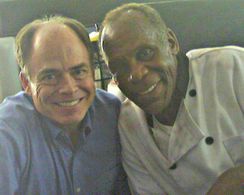 Dave Bresnahan on set with Danny Glover.