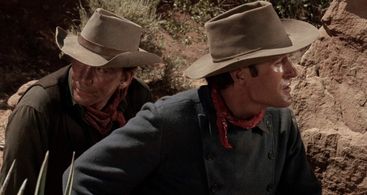 Tom Filer and Cameron Mitchell in Ride in the Whirlwind (1966)