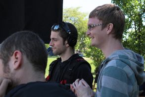 Nathan Adloff on the set of NATE & MARGARET.