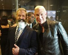 Ash Baron-Cohen and Mel Gibson attend the screening of Hacksaw Ridge