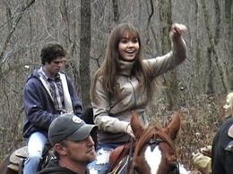 Celeste on the set of 