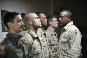 Malik Yoba, Zachary Booth, and Corey Hawkins in Allegiance (2012)