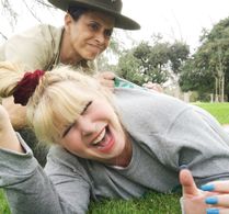 On set still with Bernadette Gambino in THE LYNDON EXPERIENCE