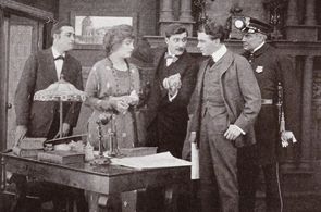 Raymond Bloomer, Alice Joyce, and Tom Moore in A Bolt from the Sky (1913)