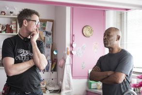 Nick Murphy and Lennie James on the set of Save Me
