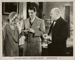 Constance Bennett, Richard Carle, and Kenneth MacKenna in Sin Takes a Holiday (1930)