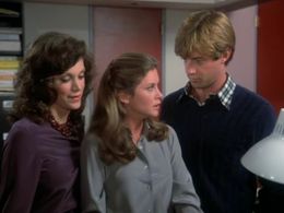 Stephanie Zimbalist, Janet DeMay, and James Read in Remington Steele (1982)
