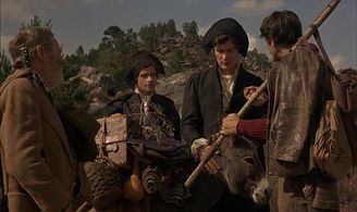 Paul Frankeur, Denis Manuel, Daniel Pilon, and Laurent Terzieff in The Milky Way (1969)