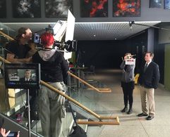 David Morwick on the set of The Audit.